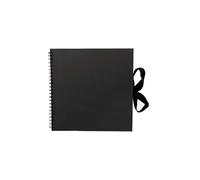 Scrapbook Photo Album Small 15 x 15cm Black Square Scrap Book Photo Album With 40 sheets 80 pages and Ribbon Closure Ideal for Wedding Family Baby Vacation Arts Crafts DIY