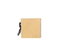 Scrapbook Photo Album Small 15 x 15cm Brown Square Scrap Book Photo Album With 40 sheets 80 pages and Ribbon Closure Ideal for Wedding Family Baby Vacation Arts Crafts DIY