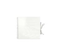 Scrapbook Photo Album Small 15 x 15cm White Square Scrap Book Photo Album With 40 sheets 80 pages and Ribbon Closure Ideal for Wedding Family Baby Vacation Arts Crafts DIY