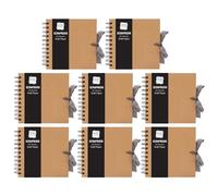 Scrapbook Photo Album Small & Thick Kraft Paper 50 Sheets Square DIY Photo Bullet Journaling Black Ribbon Tie for Closure Eco-Friendly Ideal Memorable Gift Scrapbooking Supplies (Pack of 8)