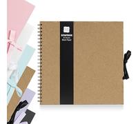 Scrapbook Photo Album Spiral Bound for Wedding Couple Travel Memory Book with 40 Pages - Large, 12 x 12" (Kraft)