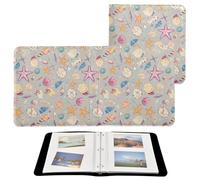 Scrapbook Photo Albums Photobooks For All Size Pictures Shells Ocean Waves Beach Starfish White Self Adhesive 4x6, 5x7, 6x8 Photos