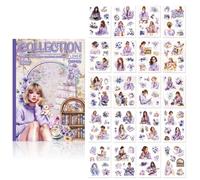 Scrapbook Stickers, 20 Sheets Vintage Journaling Supplies, Star Flower PET Sticker Book, Floral Botanical Ephemera, for Junk Journal, Crafting, Scrapbook Accessories (Collection)