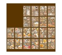 Scrapbook Stickers,Stickers for Scrapbooking Sticker Book Four Seasons Journey Series Travel Theme Die-Cut Handbook Retro Decorative Scenery 4 Types(Early Autumn Fairy Tale)