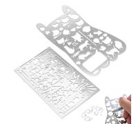 Scrapbook Supplies, 2pcs Journal Stencils, Cute Cat Symbol Templates Stencils Ruler Metal, Planner Journaling Supplies