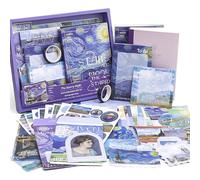 Scrapbook Supplies Kit, Vintage Oil Painting Journaling Supplies for Junk Journal, Aesthetic Scrapbook Kit with Scrapbook Paper Stickers Tapes, Art Craft DIY Gifts for Adult Teen Girls, Starry Night