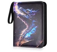 Scrapbook, Trading Card Album, Trading Folder Cards Folder Book Album Compatible with Tracking Cards, Baseball Cards, Playing Cards, 400 Cards with Removable Sleeves (Dragon B)