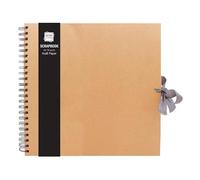 Scrapbook with Ribbon Tie Closure Brown Large 40 Sheets (30cm X 30cm) Thick Kraft Paper Square Eco-Friendly DIY Memory Book Great for Friends Gifting, Anniversary, Travel Diaries (Single)