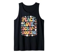 Scrapbooker 60s 70s Hippie Retro Peace Love Scrapbooking Tank Top