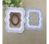Scrapbooking Cutting Stencils,10.4x12.8cm Rectangle Frame Lace Metal Cutting Die Keychain Heart Paper Key Chain Scrapbook Paper Craft