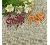 Scrapbooking Cutting Stencils,10.6x15cm Music Notes Decoration Metal Cutting Dies Mold Round Hole Label Tag Scrapbook Paper Craft