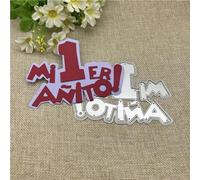 Scrapbooking Cutting Stencils,13x10cm My First Year Letter Metal Cutting Dies Mold Round Hole Label Tag Scrapbook Paper Craft