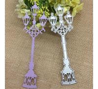Scrapbooking Cutting Stencils,14.2x4.6cm Street Lamp Metal Cutting Die Keychain Heart Paper Key Chain Scrapbook Paper Craft