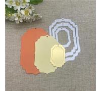 Scrapbooking Cutting Stencils,8.2x13cm Tag Metal Cutting Dies Mold Round Hole Label Tag Scrapbook Paper Craft