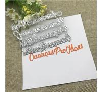 Scrapbooking Cutting Stencils,8.6x12.3cm Portuguese Words Metal Cutting Die Mold Frame for Scrapbook Photo Album Decoration Carving Handmade Paper Card
