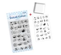 Scrapbooking Decorative Stamper Clear Silicone Stamper and Ergonomic Acrylic Handle Set for Journal Diary Card Making Planner Accessories