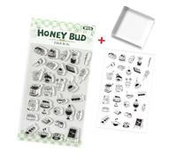 Scrapbooking Decorative Stamper Clear Silicone Stamper and Ergonomic Acrylic Handle Set for Journal Diary Card Making Planner Accessories