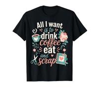 Scrapbooking Eat Drink Coffee and Scrap Scrapbook Mama Women Value Graphic T-Shirt, Men, Black, L