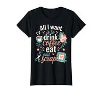 Scrapbooking Eat Drink Coffee and Scrap Scrapbook Mama Women Value Graphic T-Shirt, Women, Black, M
