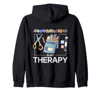 Scrapbooking Is My Therapy Scrapbooker Paper Crafting Zip Hoodie
