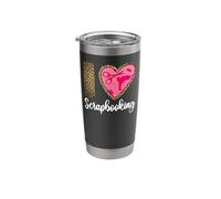 Scrapbooking Leopard Cheetah Heart I Love Scrapbooking Stainless Steel Insulated Tumbler