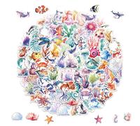 Scrapbooking Ocean Animals Stickers, Waterproof Adhesive Fish Decals Under The Sea Marine Life Stickers for Kids