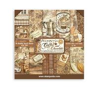 Scrapbooking Small Pad 10 Sheets cm 20.3 x 20.3 cm (8 x 8 Inches) - Coffee and Chocolate