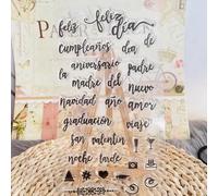 Scrapbooking Stamping Supplies,11x16cm Spanish Spain Word Transparent Silicone Clear Rubber Stamp for Scrapbooking Photo Album Decoration Style 1