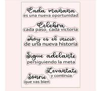 Scrapbooking Stamping Supplies,11x16cm Spanish Word Clear Stamp Transparent Silicone Seal Sheet for Scrapbooking Photo Album Card Making Crafts