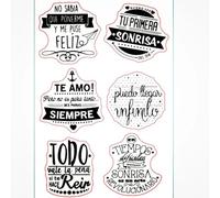 Scrapbooking Stamping Supplies,11x16cm Spanish Word Clear Stamp Transparent Silicone Seal Sheet for Scrapbooking Photo Album Card Making Decoration