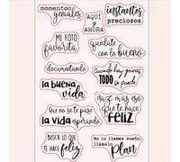 Scrapbooking Stamping Supplies,11x16cm Spanish Word Transparent Silicone Clear Stamp for Scrapbooking Photo Album Decoration Embossing Craft Style 2