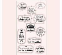 Scrapbooking Stamping Supplies,11x20cm Spanish Spainish Word Transparent Silicone Clear Stamp for Scrapbooking Photo Album Decoration