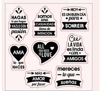 Scrapbooking Stamping Supplies,12x12cm Spanish Word Clear Stamp Transparent Silicone Seal Sheet for Scrapbooking Photo Album Decoration
