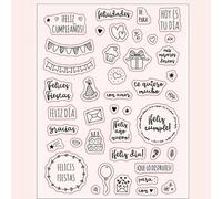 Scrapbooking Stamping Supplies,14x18cm Spanish Word Daily Phrase Transparent Silicone Clear Stamp for Scrapbooking Photo Album Decoration