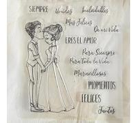 Scrapbooking Stamping Supplies,14x18cm Spanish Word Lover Bride Groom Clear Stamp Transparent Silicone Seal Sheet for Scrapbooking Photo Album Card Decoration
