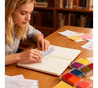 Scrapbooking Stamps - Portable Mini Reusable Cartoon Stamps Set, and Decorating Tools, Funny School | Created Craft Supplies