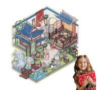 Scrapbooking Sticker, House Stickers, Cartoon Scene Sticker Chinese House Stickers, Miniature Room Sticker, Scrapbooking Sticker