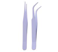 Scrapbooking Sticker Tweezers - Craft Tweezers | 2 Stainless Steel Straight Eyelashes Tweezers for Eyelashes with Cover Crafts Eyelashes Stickers Eyelash Tweezers Solid Color Scrapbook Sticker