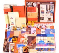 Scrapbooking Supplies Kit, 351pcs Bullet Junk Journal Kit with Journaling Supplies Aesthetic Scrapbook Paper A6 Grid Notebook, Scrapbook Kit, Art Craft DIY Gifts for Adult Teen Girl Kid Women, Sunset