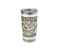 Scrapbooking with My Chicks Funny Vintage Crafter Graphic Stainless Steel Insulated Tumbler