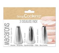ScrapCooking 1832 3 Macaroon Nozzles for Piping Bags - Cake Decoration - Cake Decorating Accessories