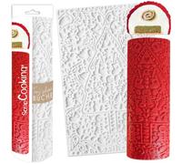 ScrapCooking 1976 Silicone Log Mat Sweet Xmas - 3D Embossed Christmas Log Mould - 28.2 x 18 cm - Professional Quality - Pastry, Dessert, Cake Original - with Recipe - White