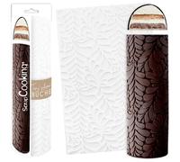 ScrapCooking - Silicone Log Mat Ondine - 3D Embossed Christmas Log Mould - 28.2 x 18 cm - Professional Quality - Pastry, Dessert, Original Cake - with Recipe - White - 2975