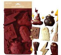 ScrapCooking 2998 2998 Sorcerer's Silicone Mould for Cookies & Cakes for Children - Soft Utensil - Witchcraft Magic - Suitable for Oven & Freezer - Bordeaux