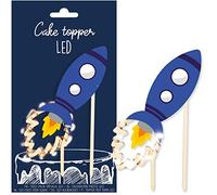 Scrapcooking 4968 LED Rocket Cake Topper - Wooden Light Decoration for Cakes, Pastries, Cakes and Desserts - Party Accessory Ornament