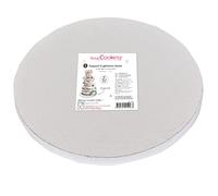 ScrapCooking 5206 1 Round Cake Stand Thick Silver Cardboard 30.4 x 30.4 x 1 cm