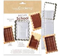 ScrapCooking - School Chocolate Shaped Rectangular Ribbed Cookie Cutter for Biscuits, Snacks, School - Baking - 2113