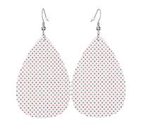 Scraped Aged Red White Blue Five-Pointed Star Leather Earrings Dangle Fashion Teardrop Earrings Accessories Gifts