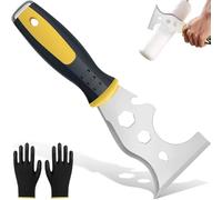 Scraper Tool, 15-in-1 Stainless Steel Painters Tool, Wallpaper Scraper with 1 Gloves Professional Multi Paint Stripper for Wallpaper Paint Roller Straight Wallpaper Removal
