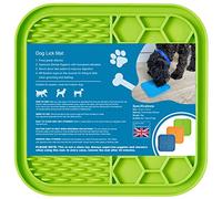 SCRAPPY Dog Lick Mat, 15 x 15 cm Silicone Pet Feeding Mat with 48 Suction Cups, Slow Feeder for Dental Hygiene and Grooming, Green
